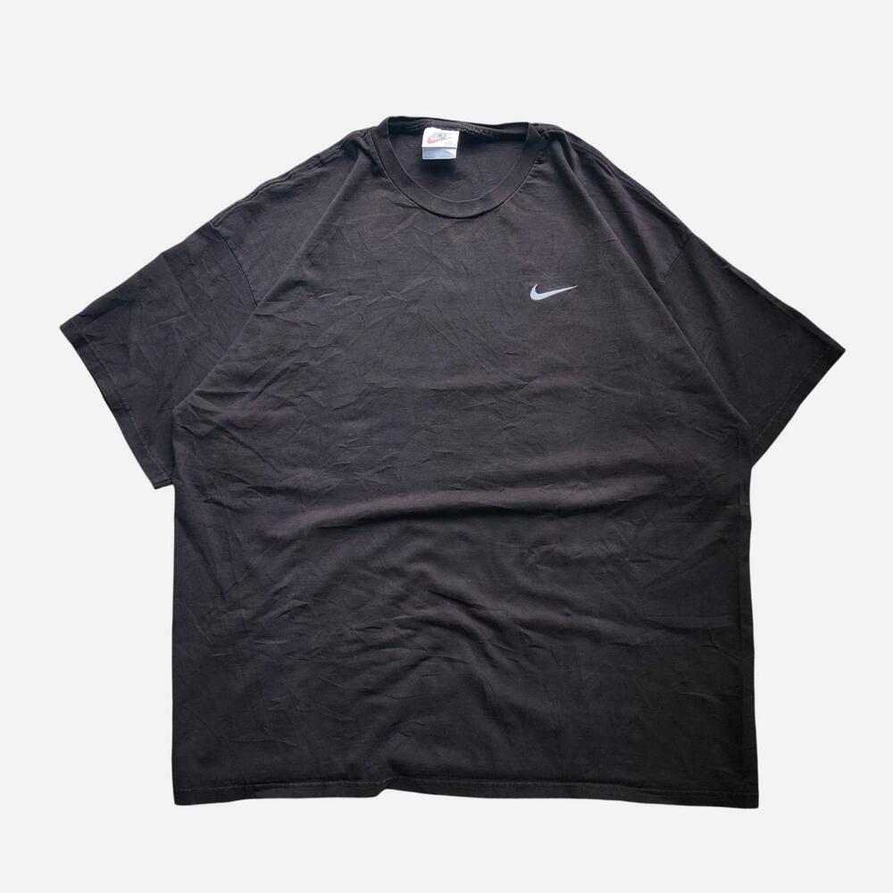 vintage 90s Made in USA Nike Black T-Shirt with embroidered logo